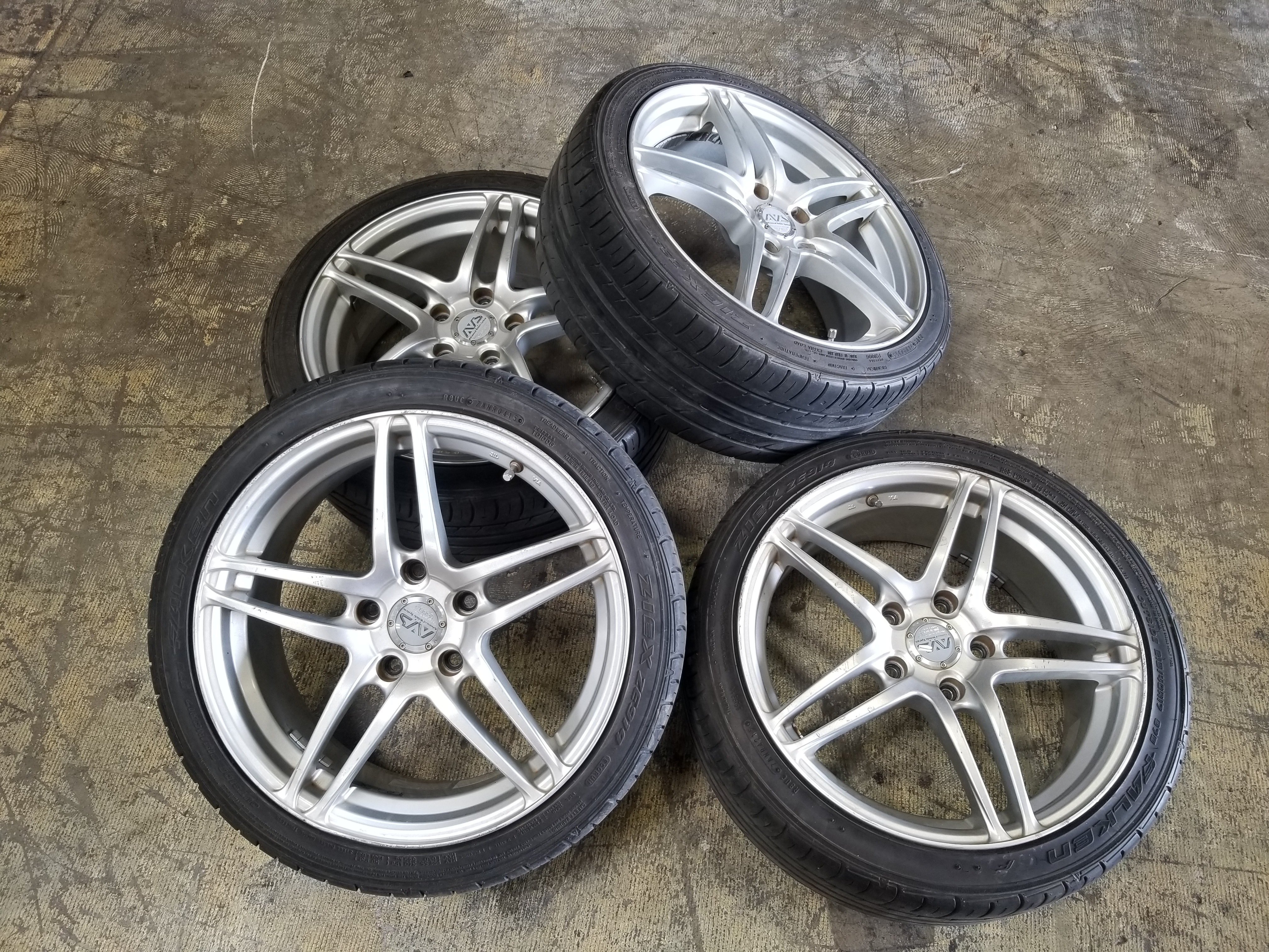 17×7 +45 5×114.3 Yokohoma Advan Model 5 Twin 5 Spoke 215 40 17 Falken ...