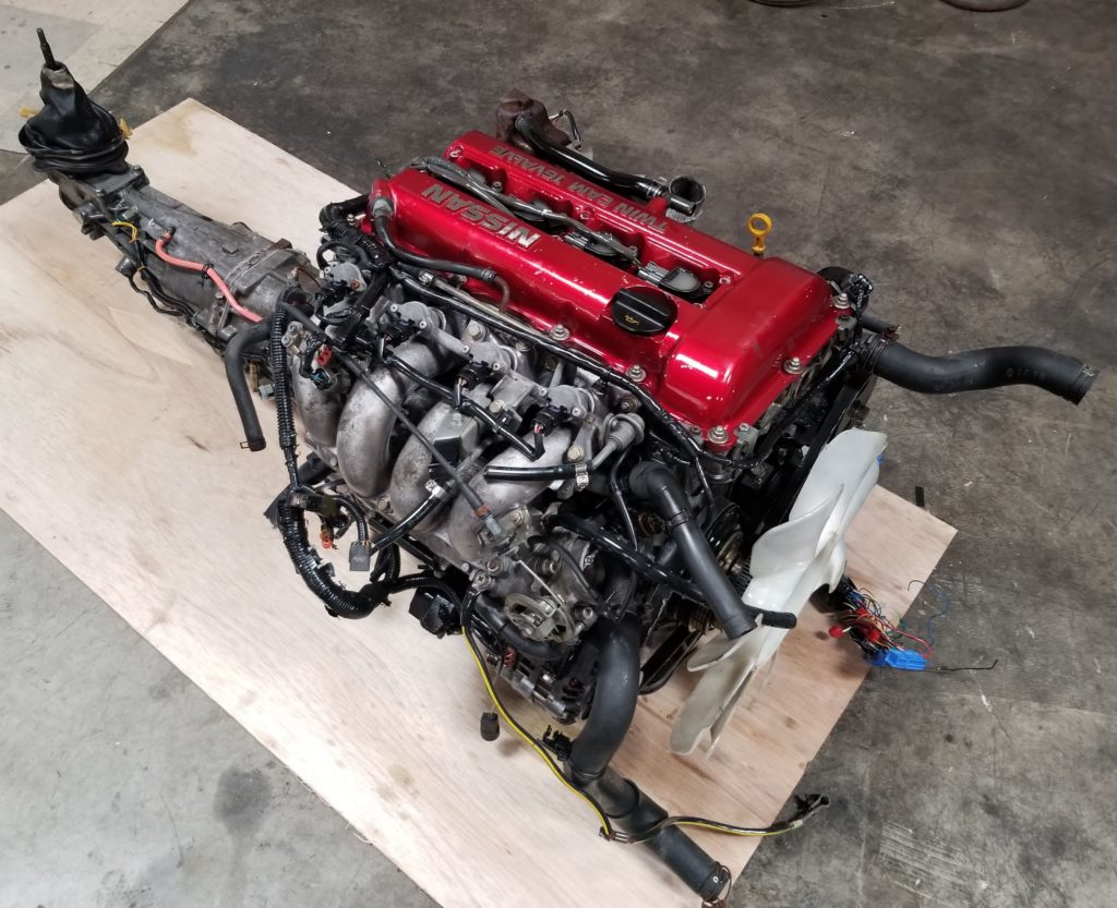 SR20DET S13 Red Top 2.0L Turbo Engine with 5-Speed Manual Transmission ...